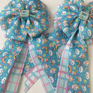 💝 Show Bows: Unicorns Mini Turquoise