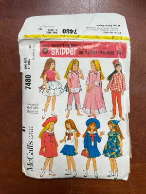 1964 McCall's 7480 Sewing Pattern - Barbie's Sister, Skipper Fashions