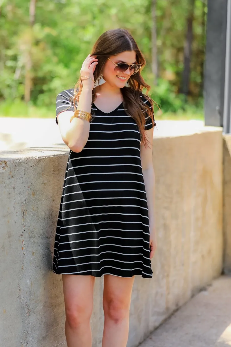 Abby Perfect V-Neck Striped Dress