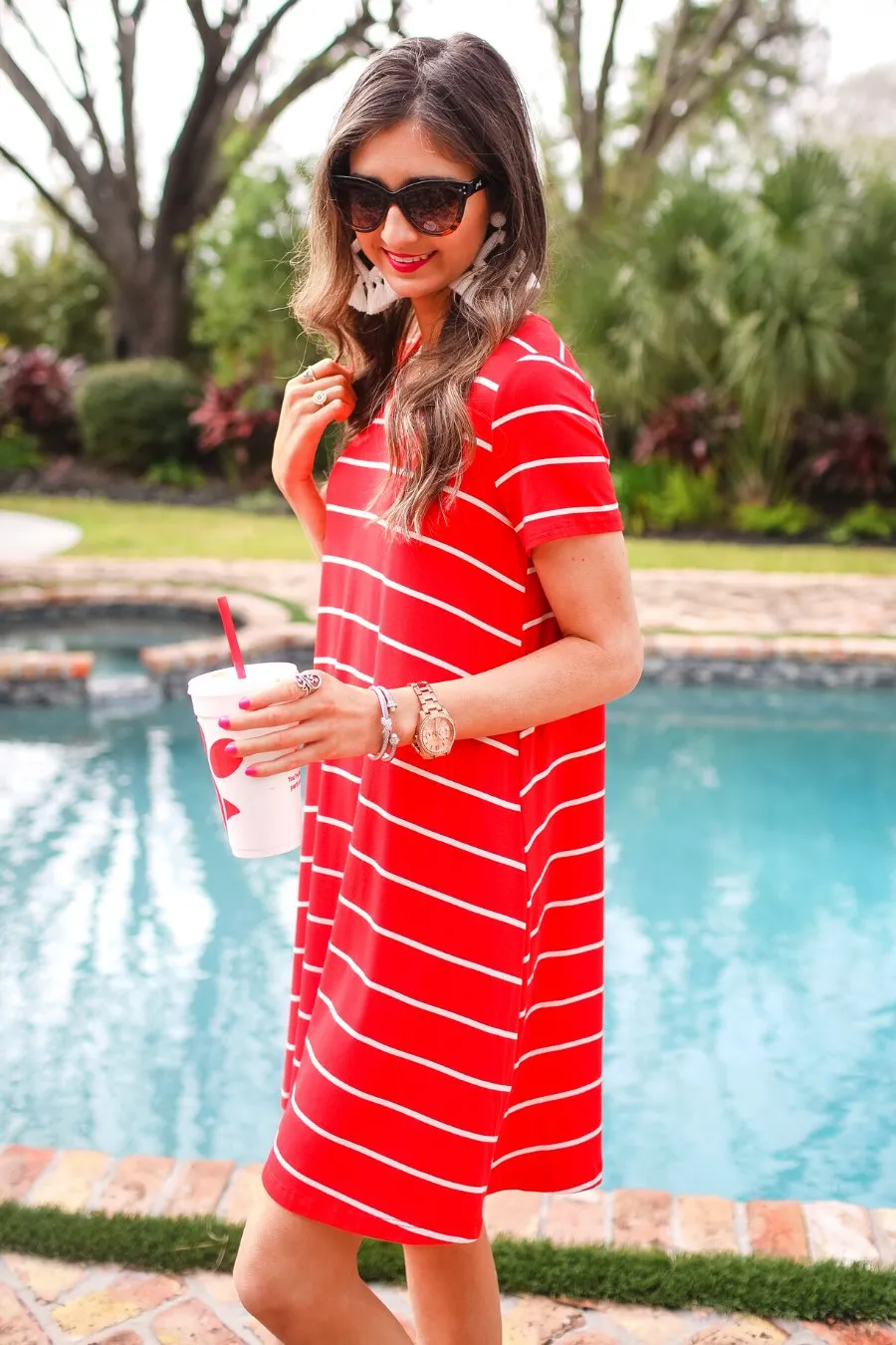 Abby Perfect V-Neck Striped Dress