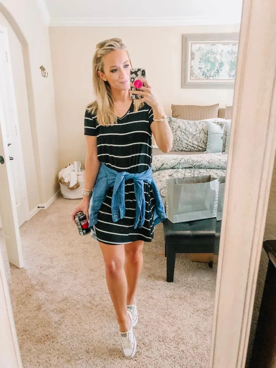 Abby Perfect V-Neck Striped Dress