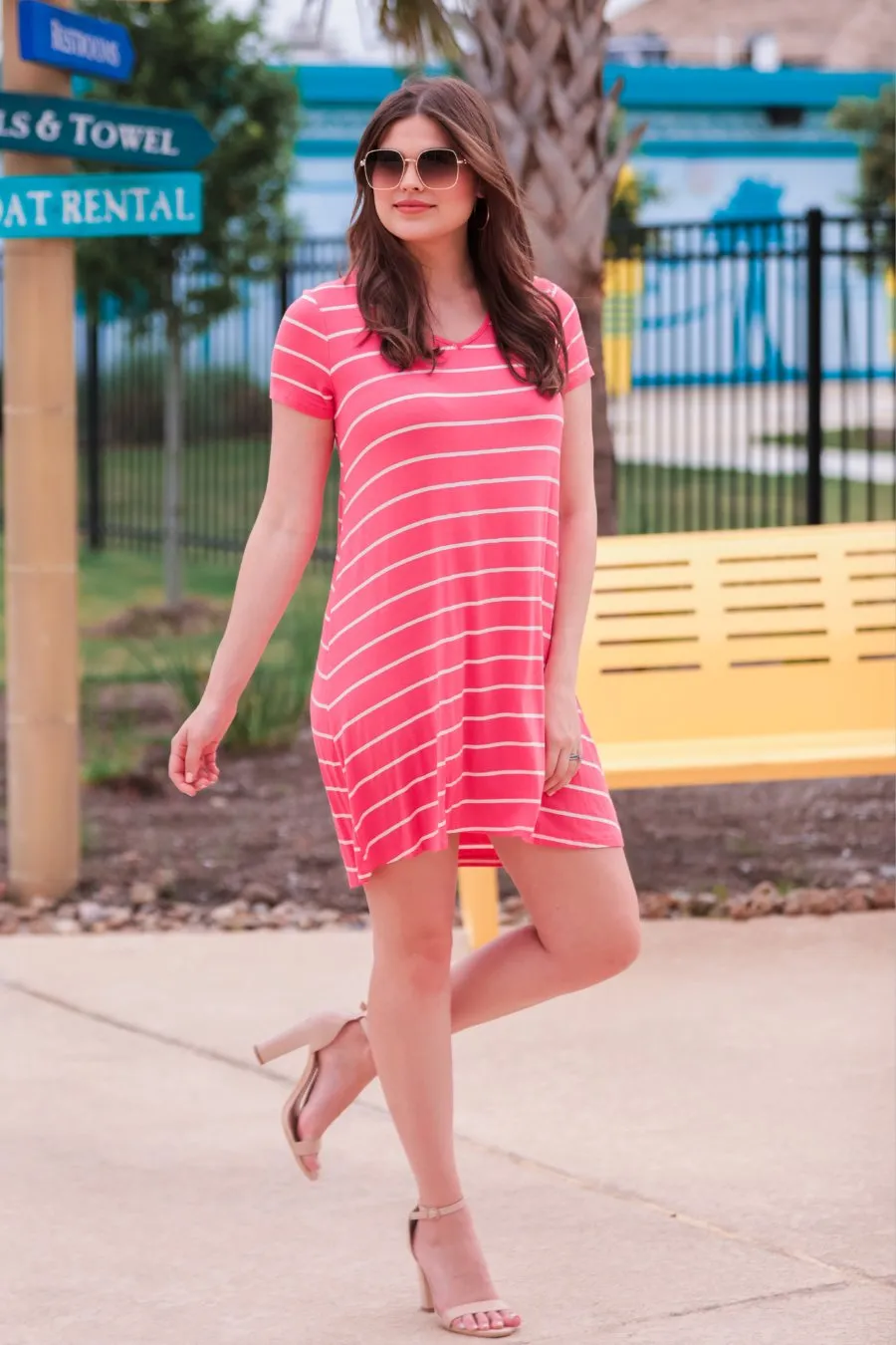 Abby Perfect V-Neck Striped Dress