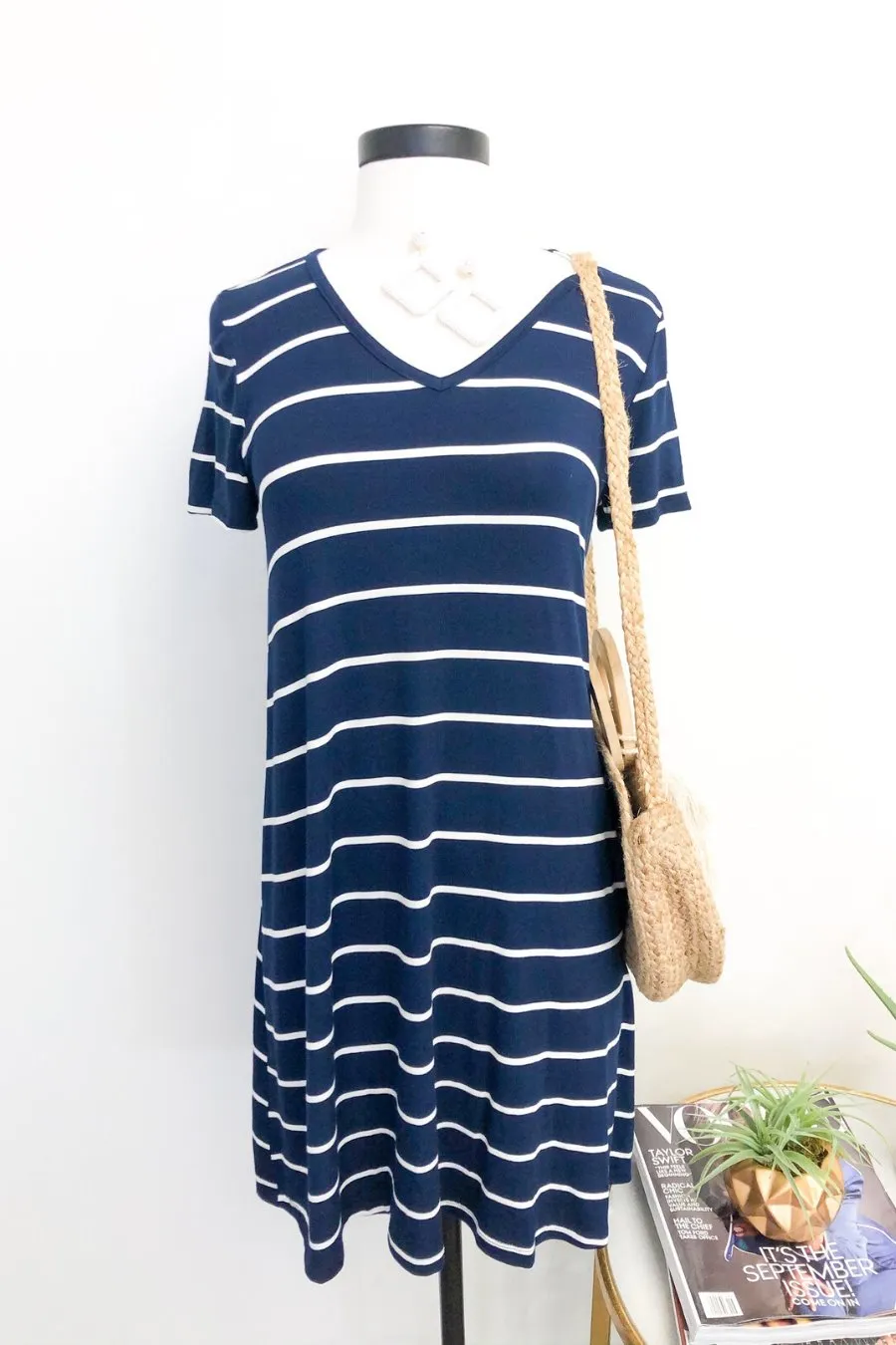 Abby Perfect V-Neck Striped Dress