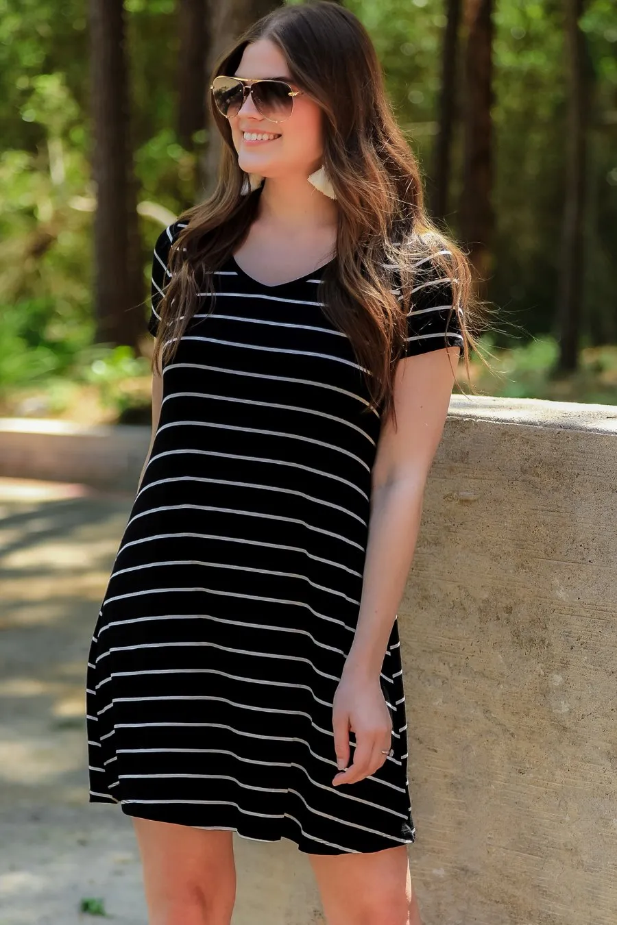 Abby Perfect V-Neck Striped Dress