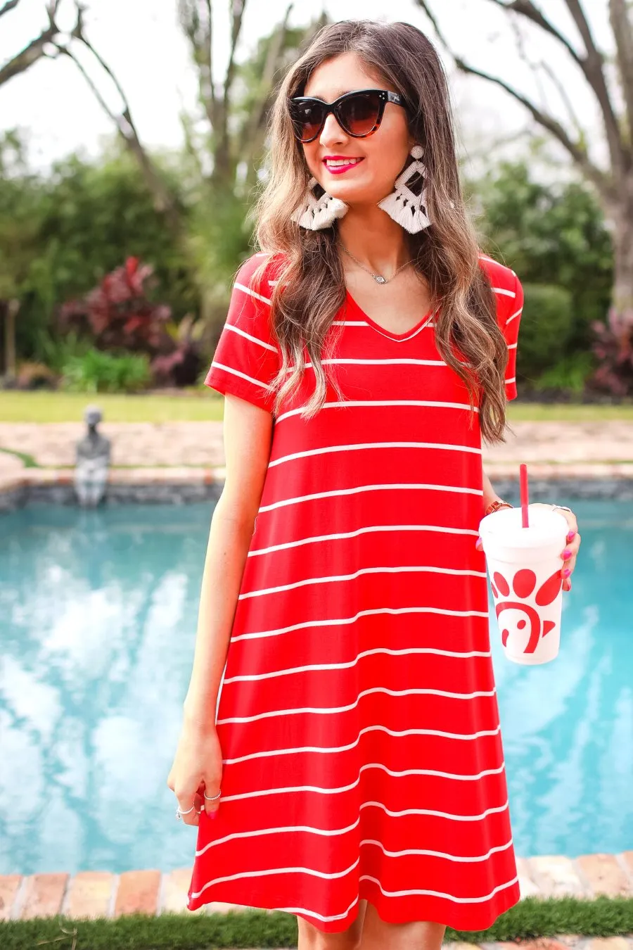 Abby Perfect V-Neck Striped Dress