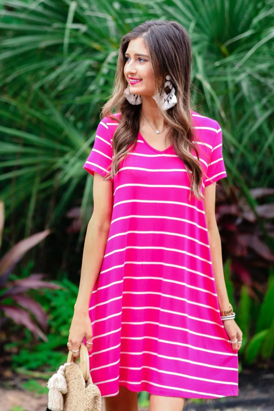 Abby Perfect V-Neck Striped Dress