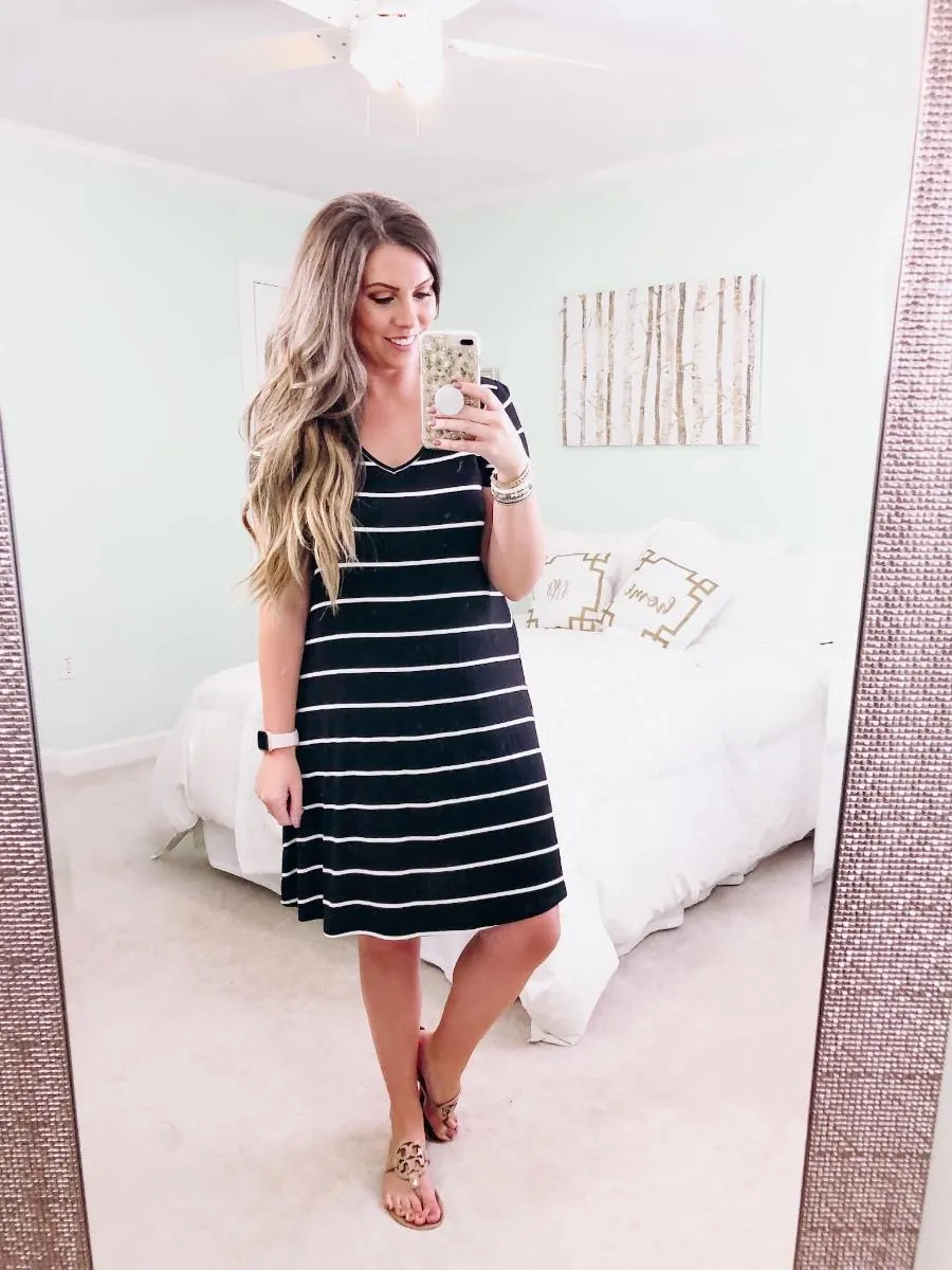 Abby Perfect V-Neck Striped Dress