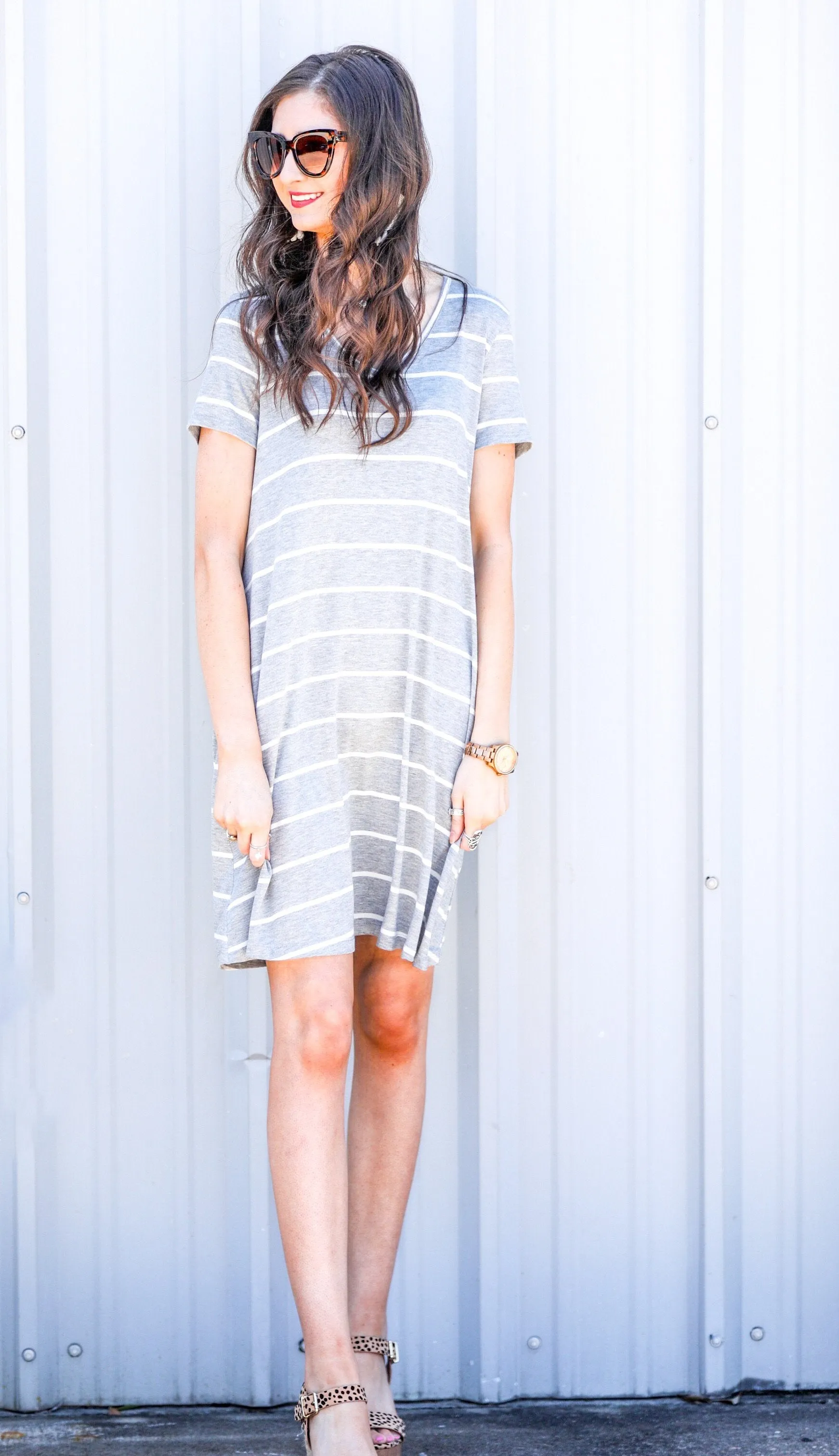 Abby Perfect V-Neck Striped Dress