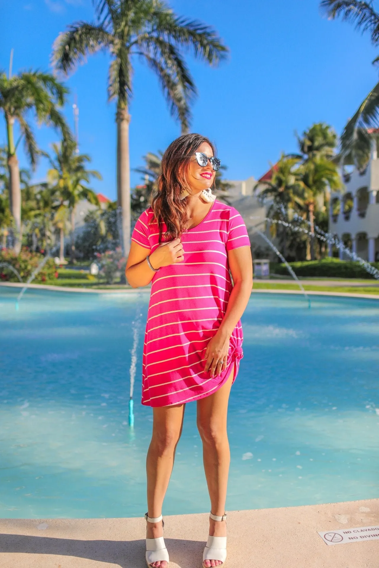 Abby Perfect V-Neck Striped Dress