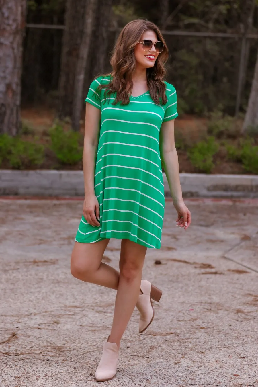 Abby Perfect V-Neck Striped Dress