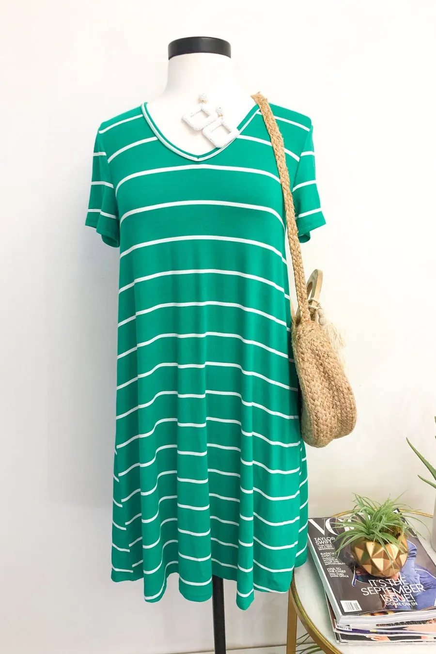 Abby Perfect V-Neck Striped Dress