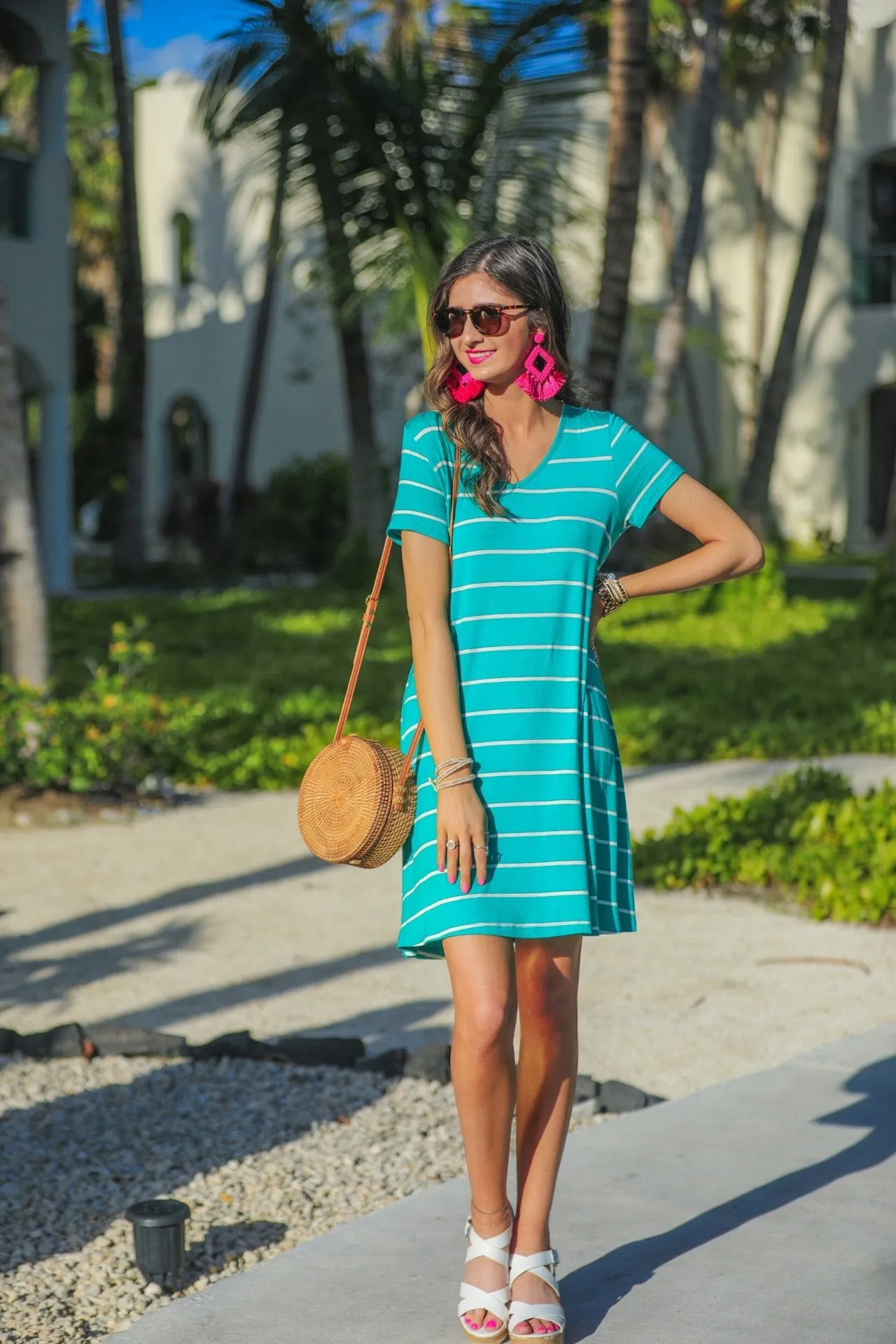 Abby Perfect V-Neck Striped Dress