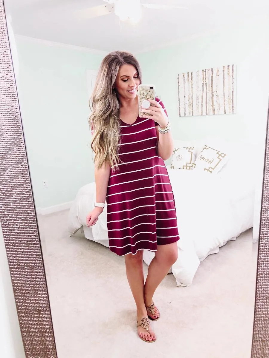 Abby Perfect V-Neck Striped Dress