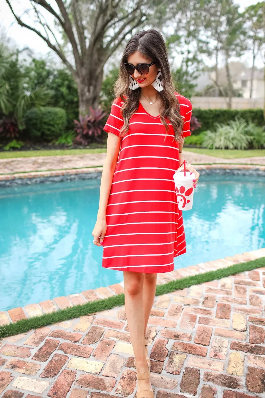 Abby Perfect V-Neck Striped Dress