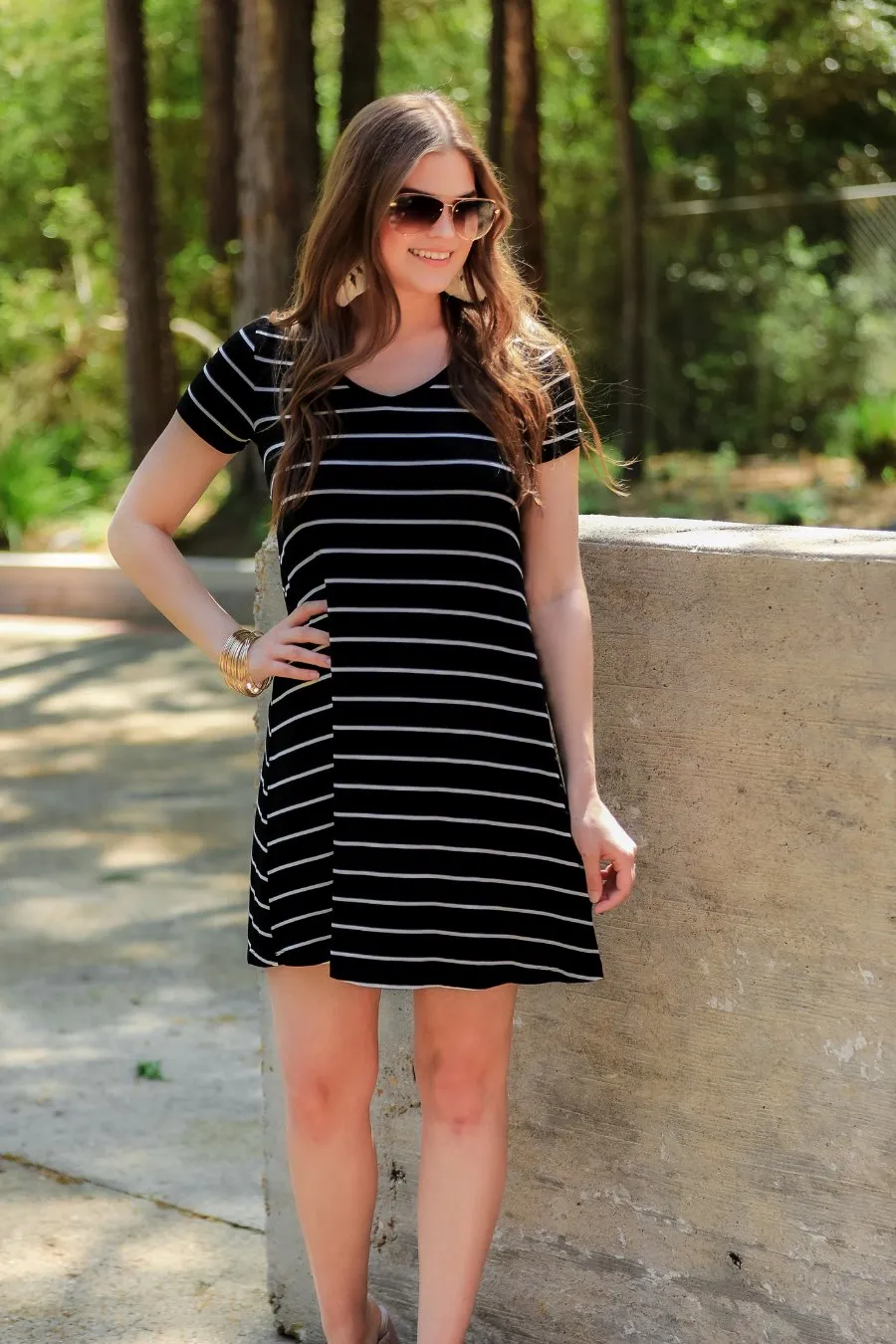 Abby Perfect V-Neck Striped Dress