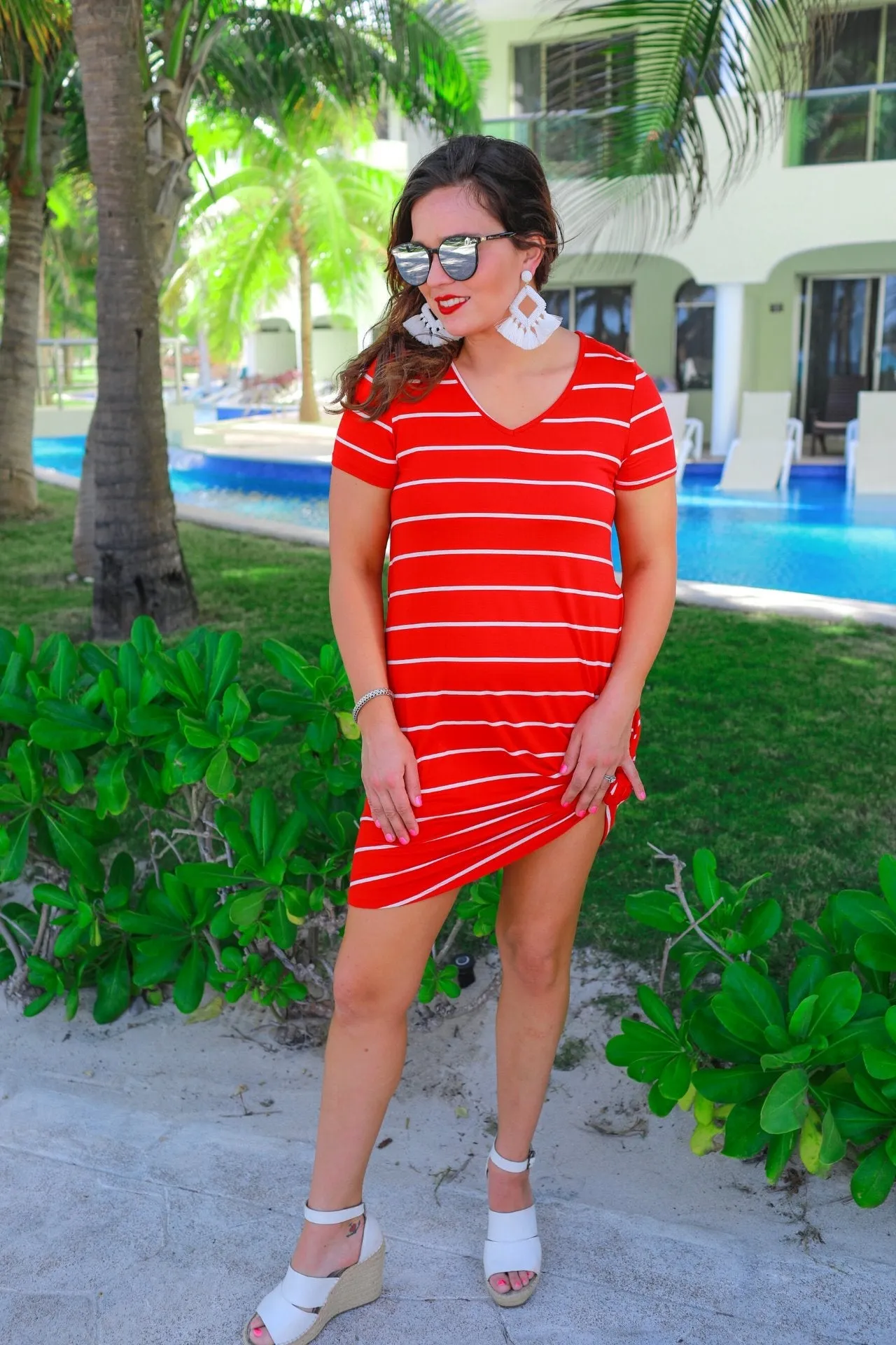 Abby Perfect V-Neck Striped Dress