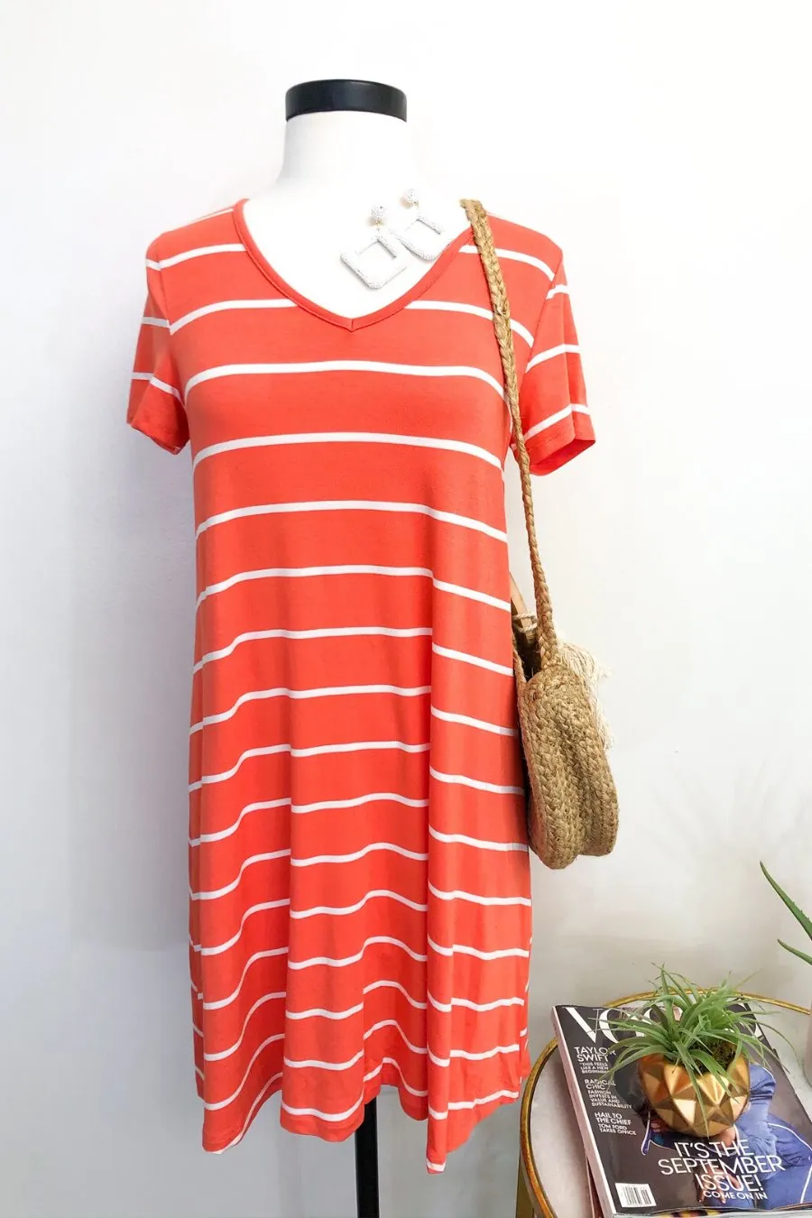 Abby Perfect V-Neck Striped Dress