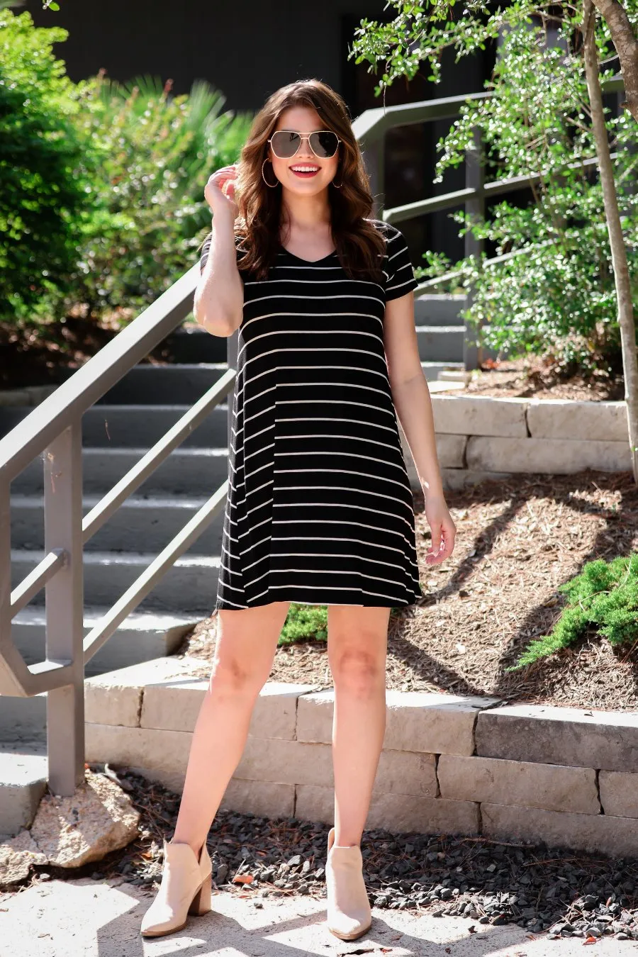 Abby Perfect V-Neck Striped Dress