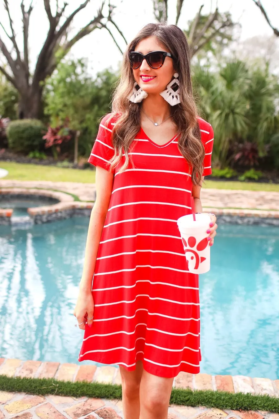 Abby Perfect V-Neck Striped Dress