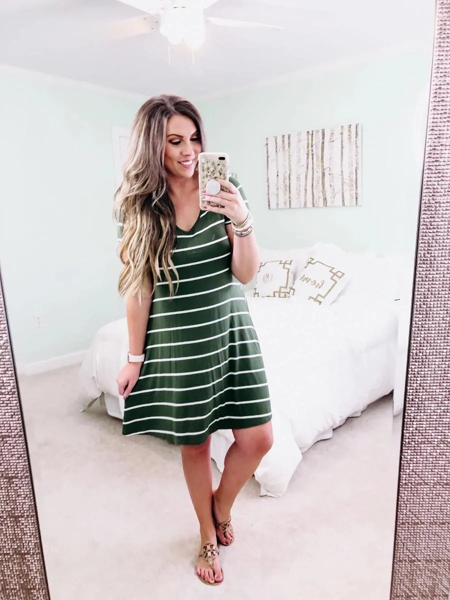 Abby Perfect V-Neck Striped Dress