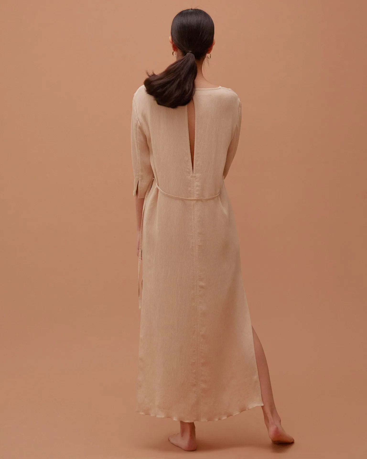 Accordion Dress / Sand Beige