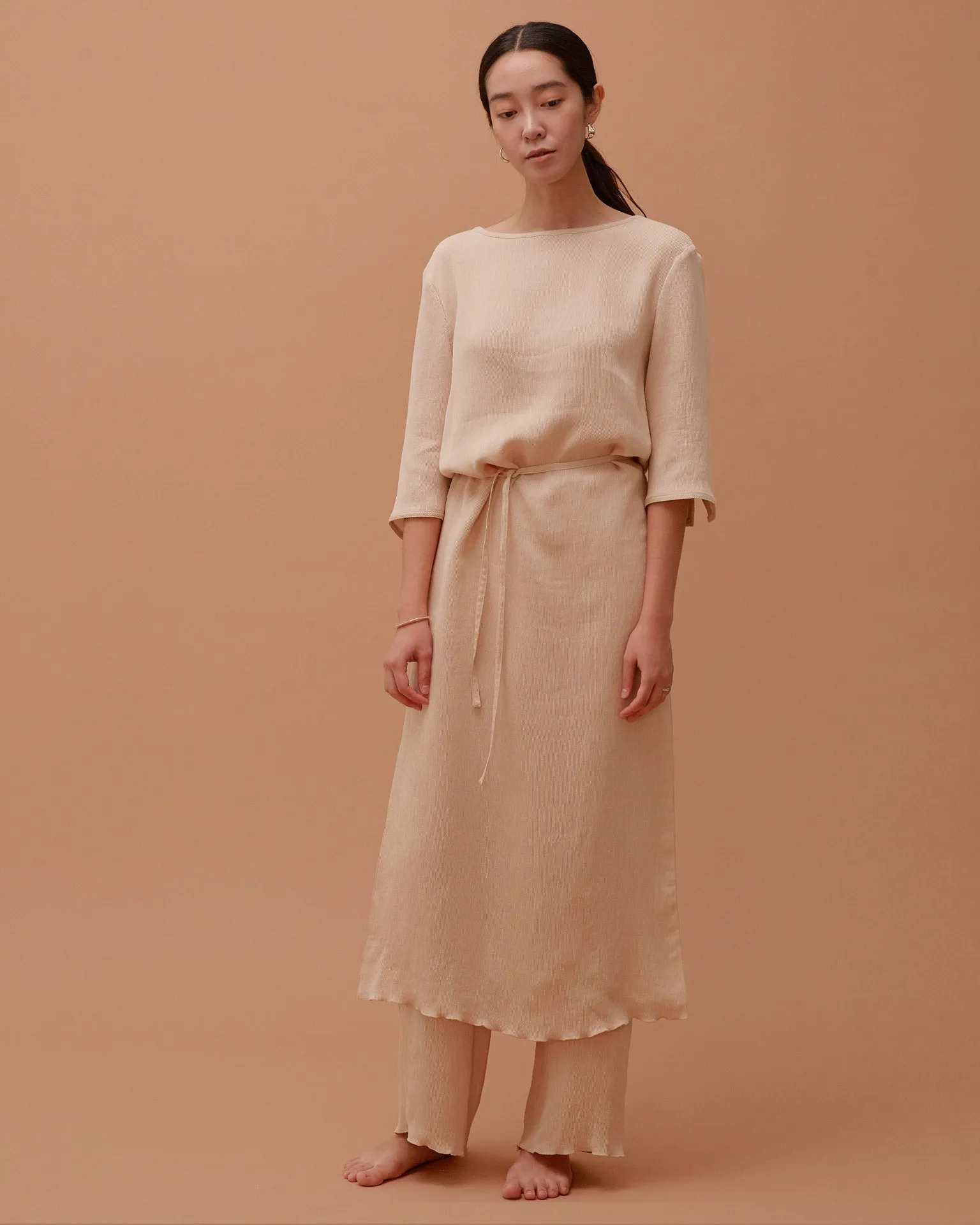 Accordion Dress / Sand Beige