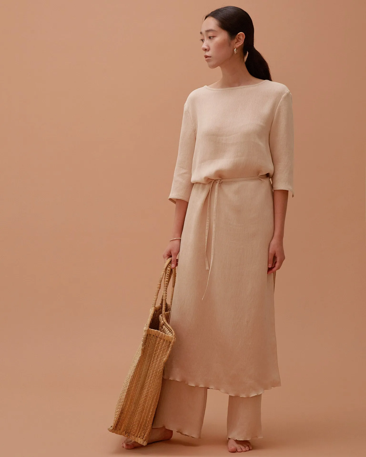 Accordion Dress / Sand Beige