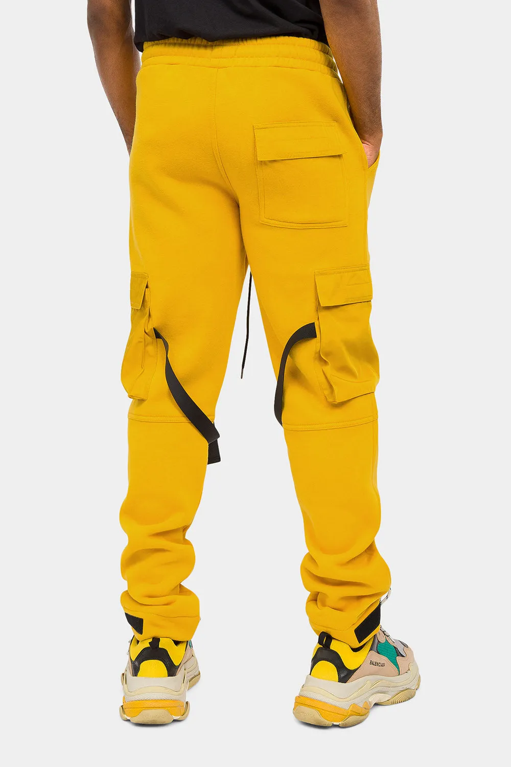 Adjustable Buckle Strap Cargo Sweatpants