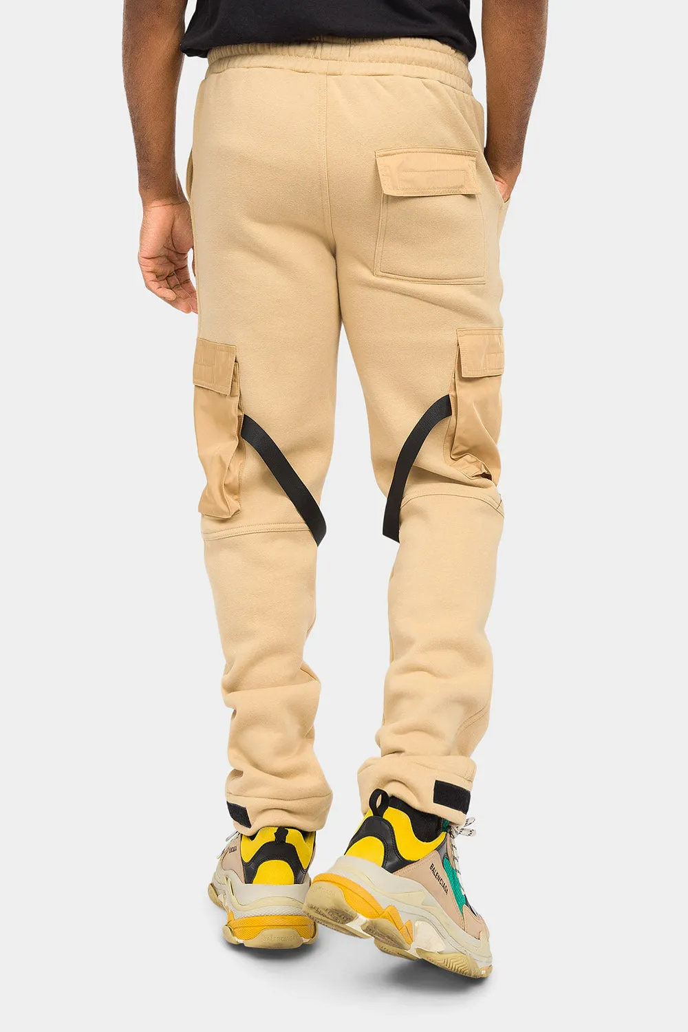 Adjustable Buckle Strap Cargo Sweatpants