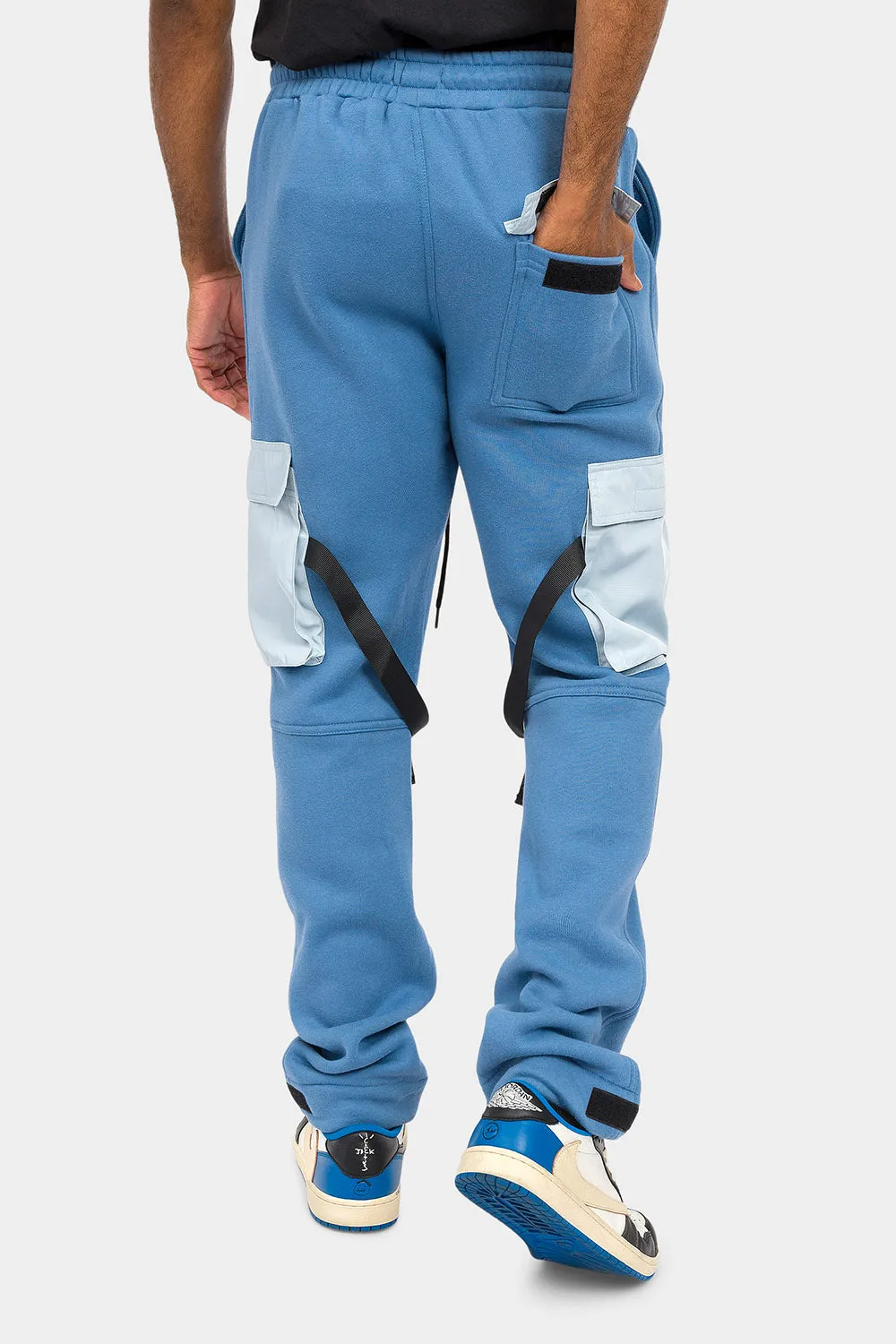 Adjustable Buckle Strap Cargo Sweatpants