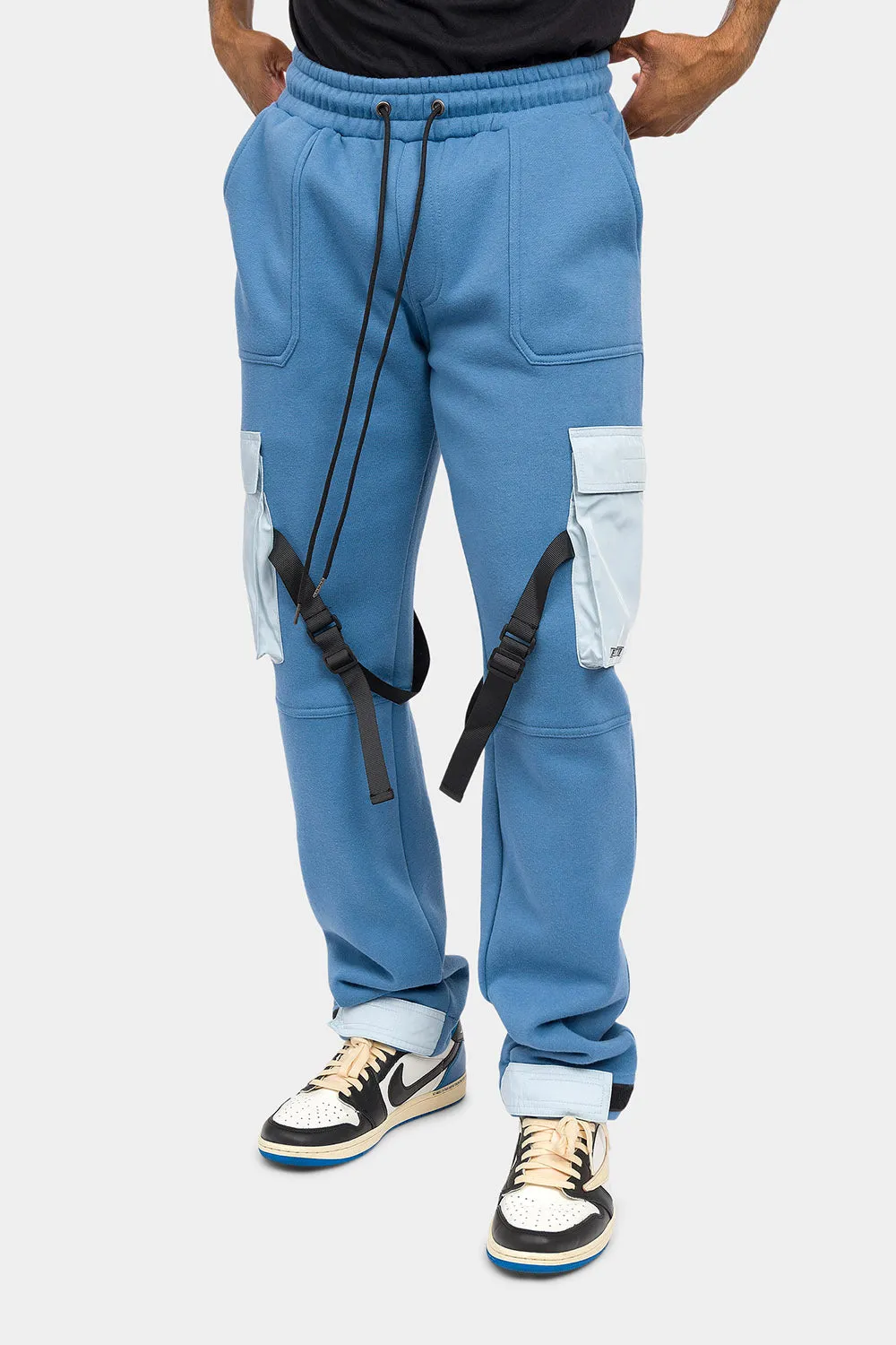 Adjustable Buckle Strap Cargo Sweatpants