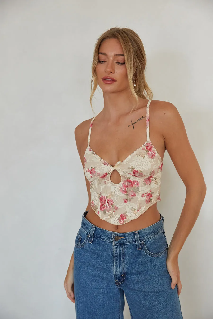 Alyssa Lace Floral Corset Top