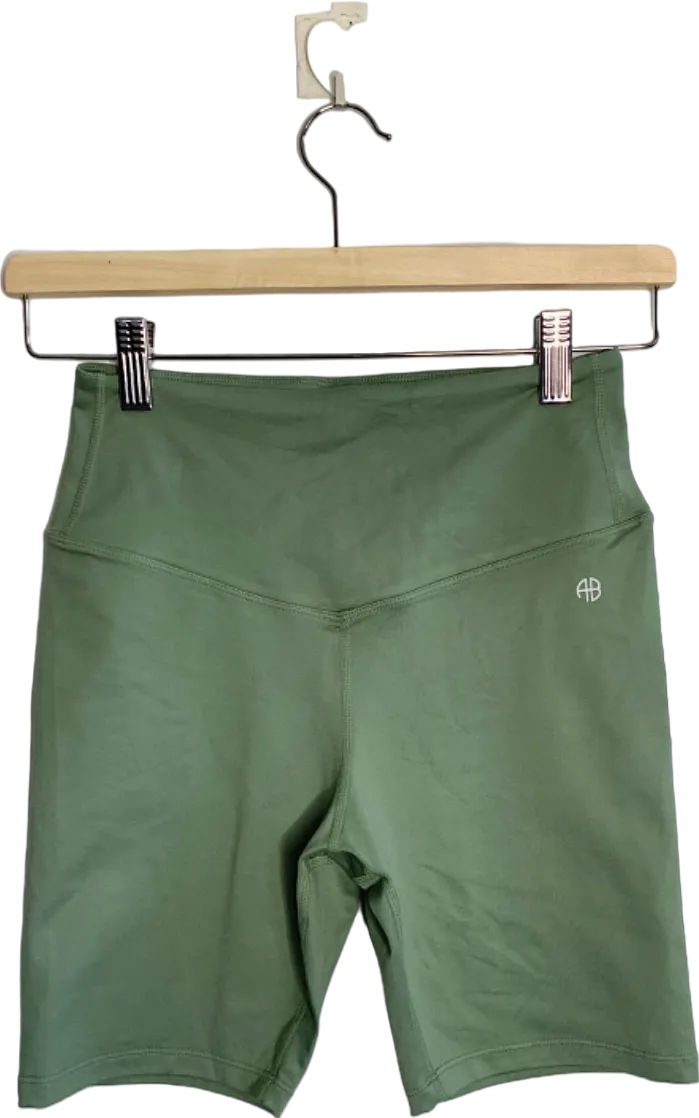 Anine Bing Green Blake Cycling Shorts Small