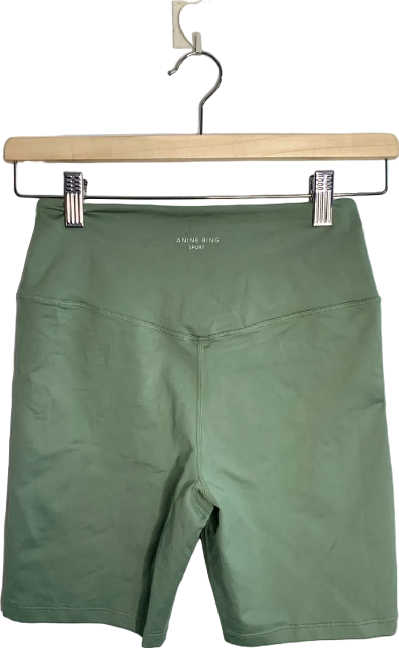 Anine Bing Green Blake Cycling Shorts Small