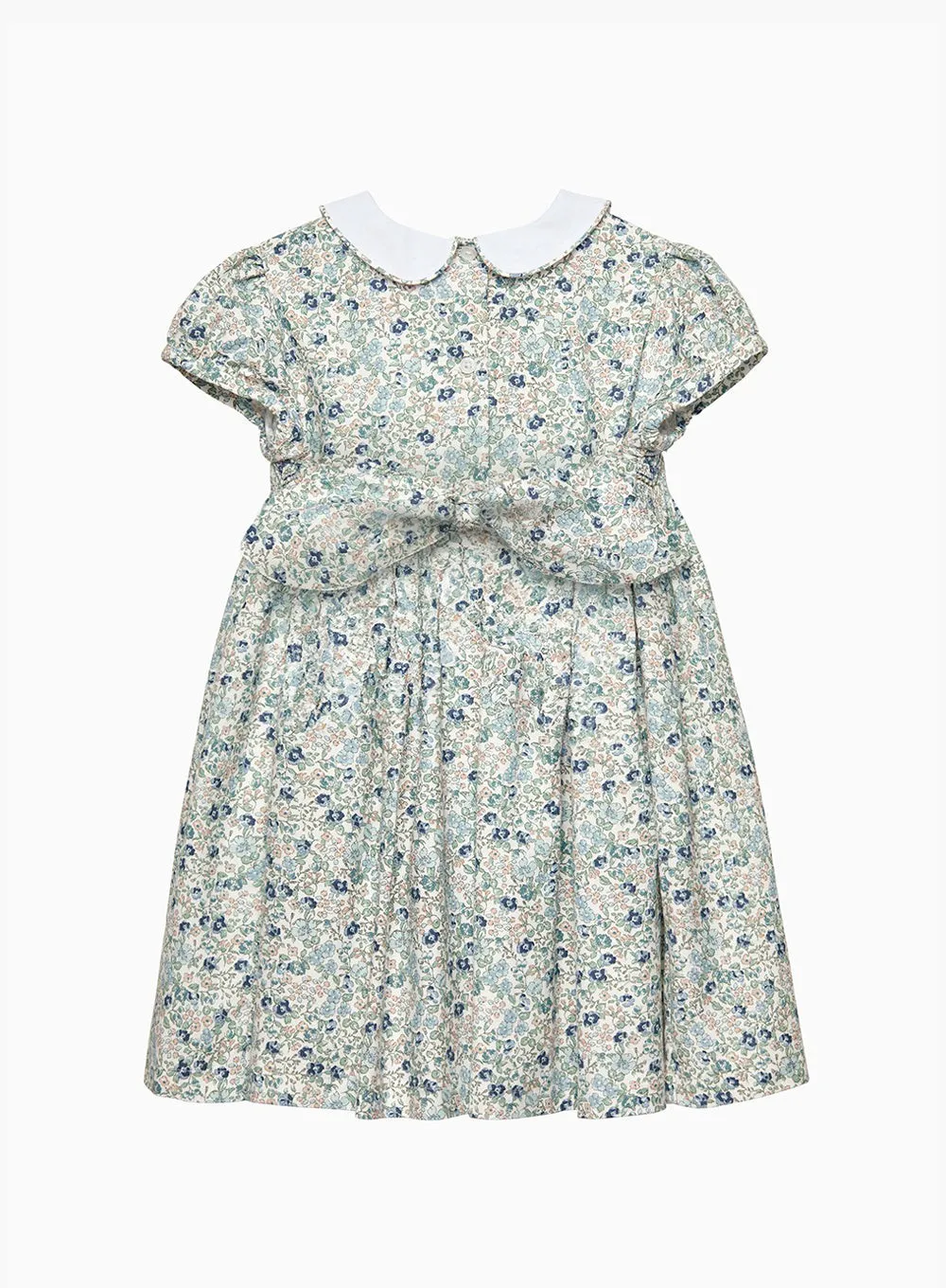 Arabella Smocked Dress in Blue Floral