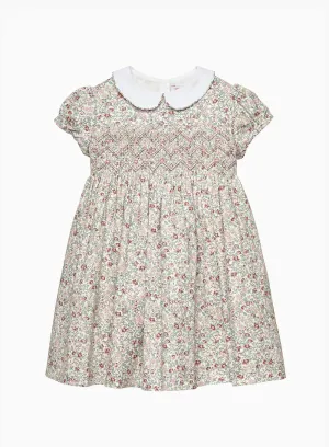 Arabella Smocked Dress in Pink Floral