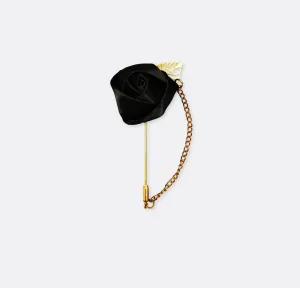 Black Floral Lapel Pins