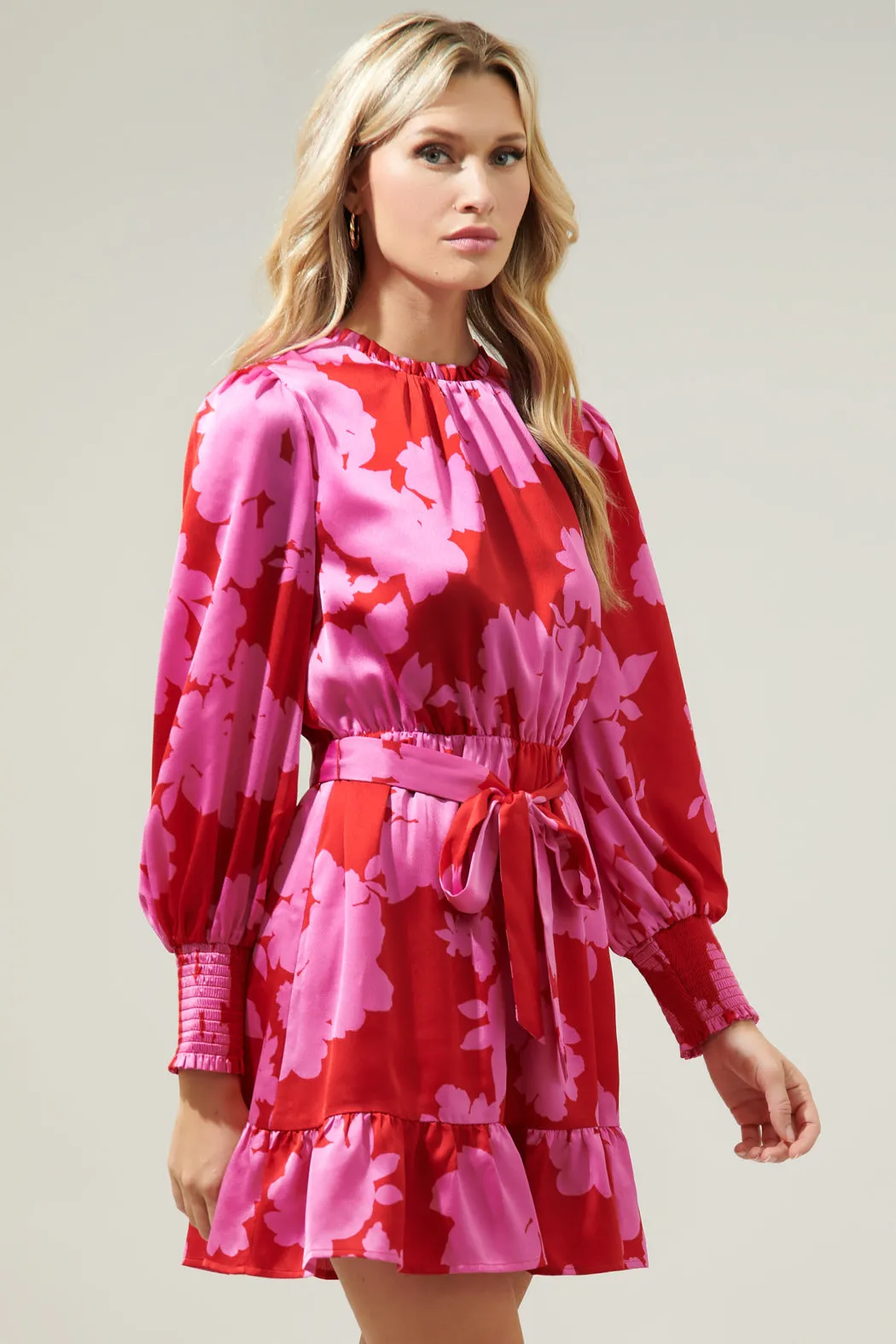 Burning Love Sevilla Satin Ruffle Dress