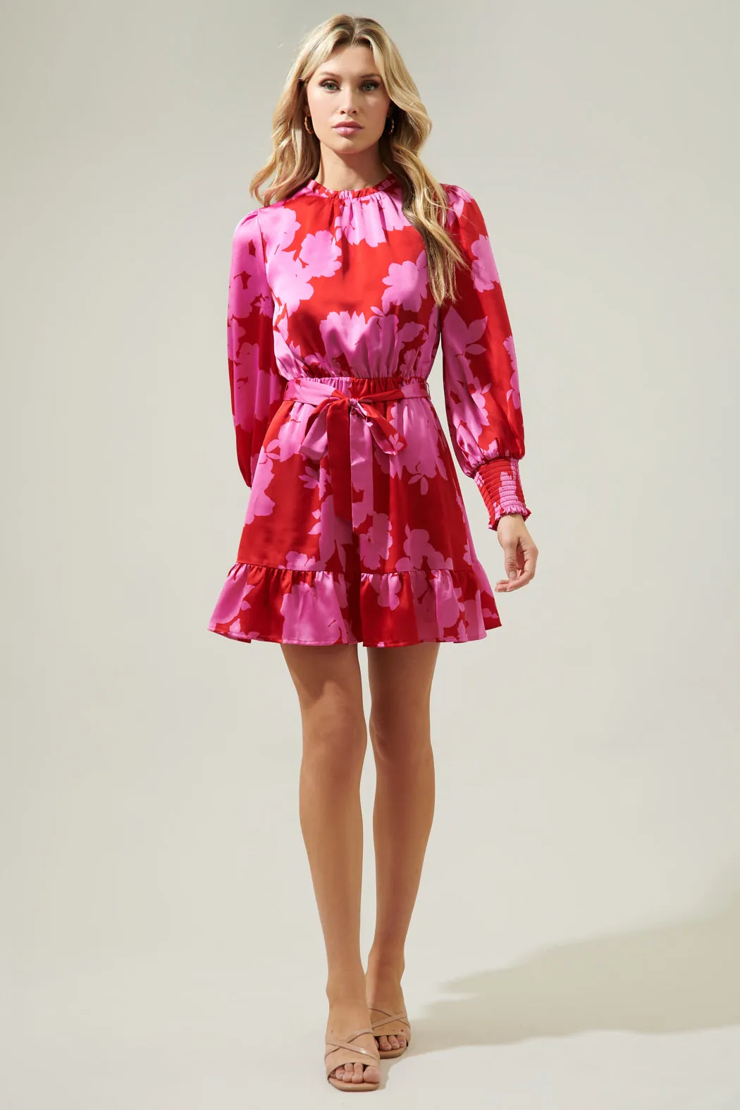 Burning Love Sevilla Satin Ruffle Dress