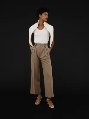 Button Accent Straight Pants