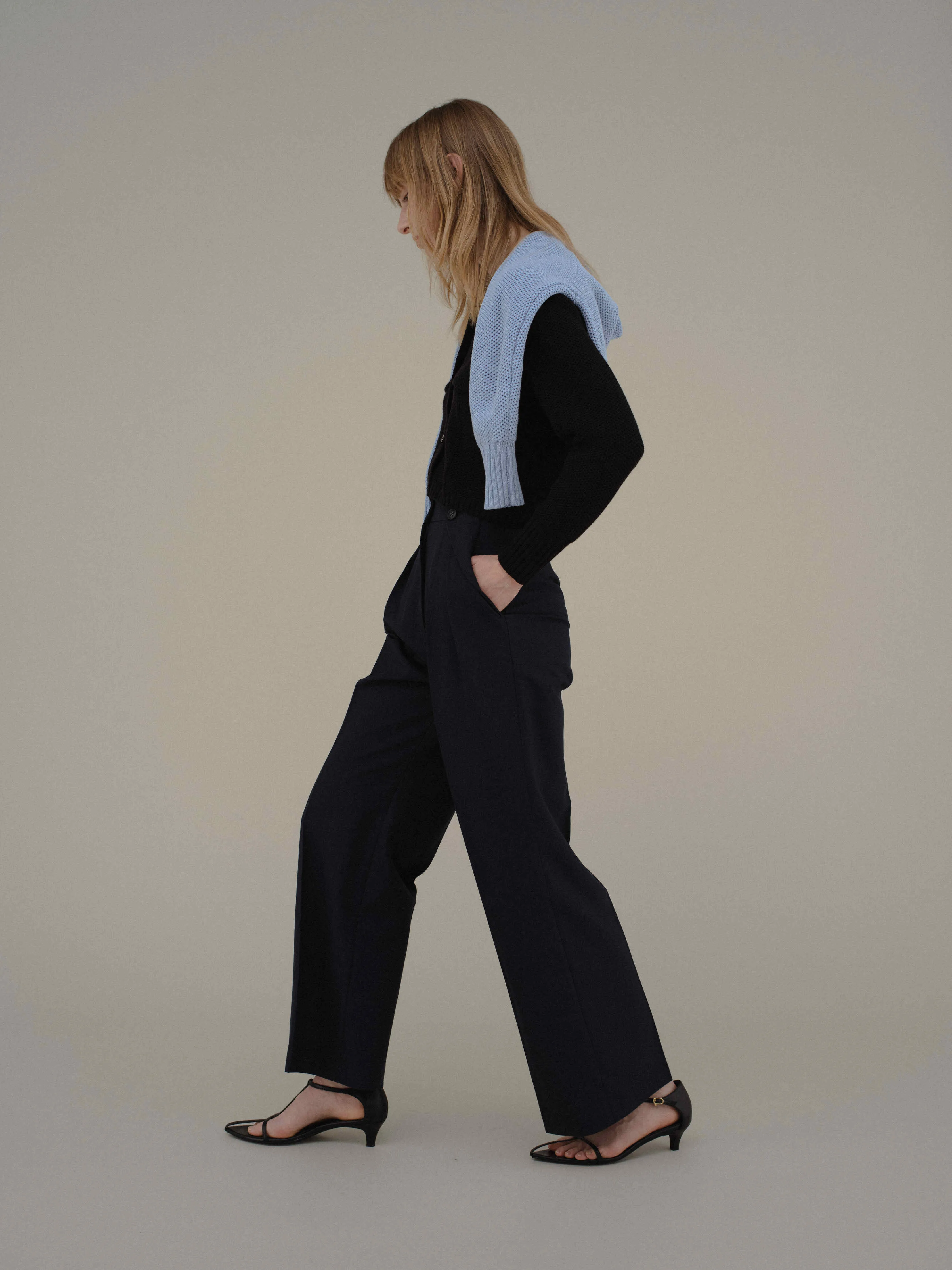 Button Accent Straight Pants