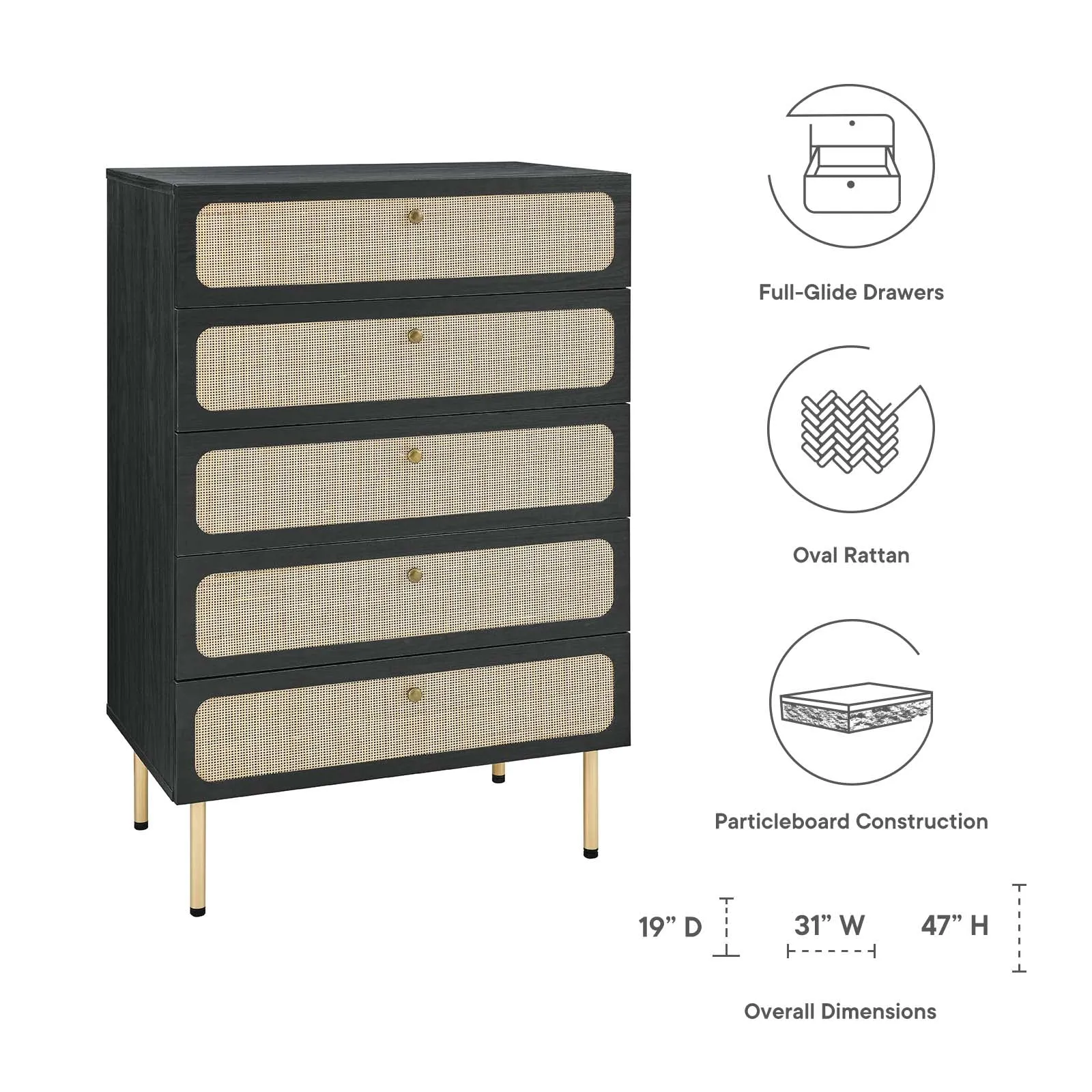 Chaucer 5-Drawer Chest by Modway