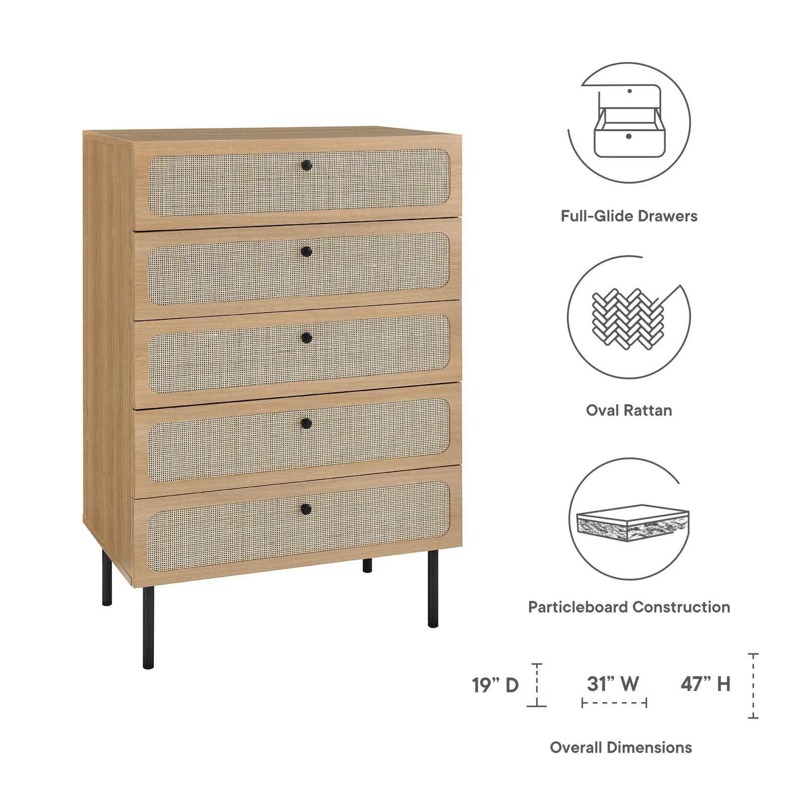 Chaucer 5-Drawer Chest by Modway