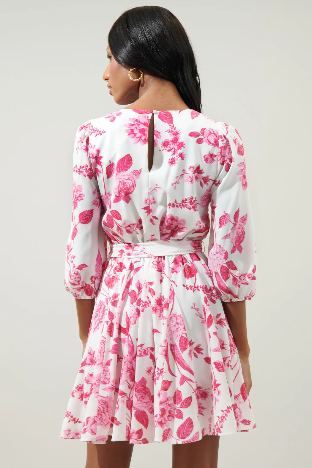 Clarice Floral Collins Godet Mini Dress