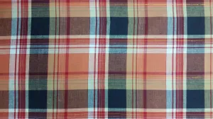 COTTON LAWN YARN DYED PLAID DSN-JE0821-A NON-STRETCHED WOVEN - SHIRTING FABRIC<br><h6>15-CORAL/RED/BL<br>250-CLWNP-0821A</h6>