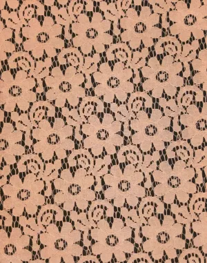 COTTON NYLON FLORAL "DAISY" NON-STRETCHED LACE KNIT<br><h6>4-PEACH<br>LACE12-GF</h6>