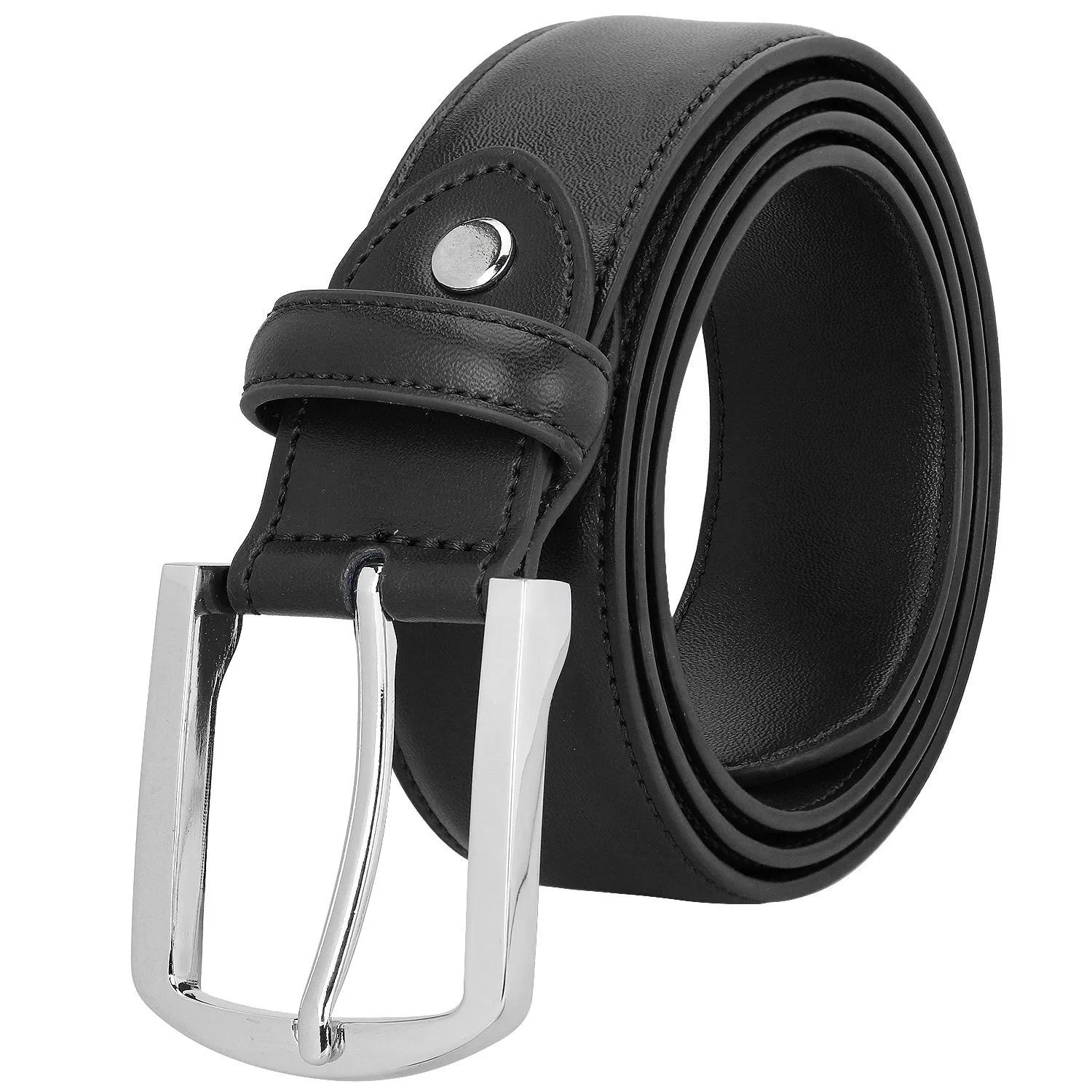 Falari Men Genuine Leather Casual Dress Belt With Single Prong Buckle 9028-Part 1