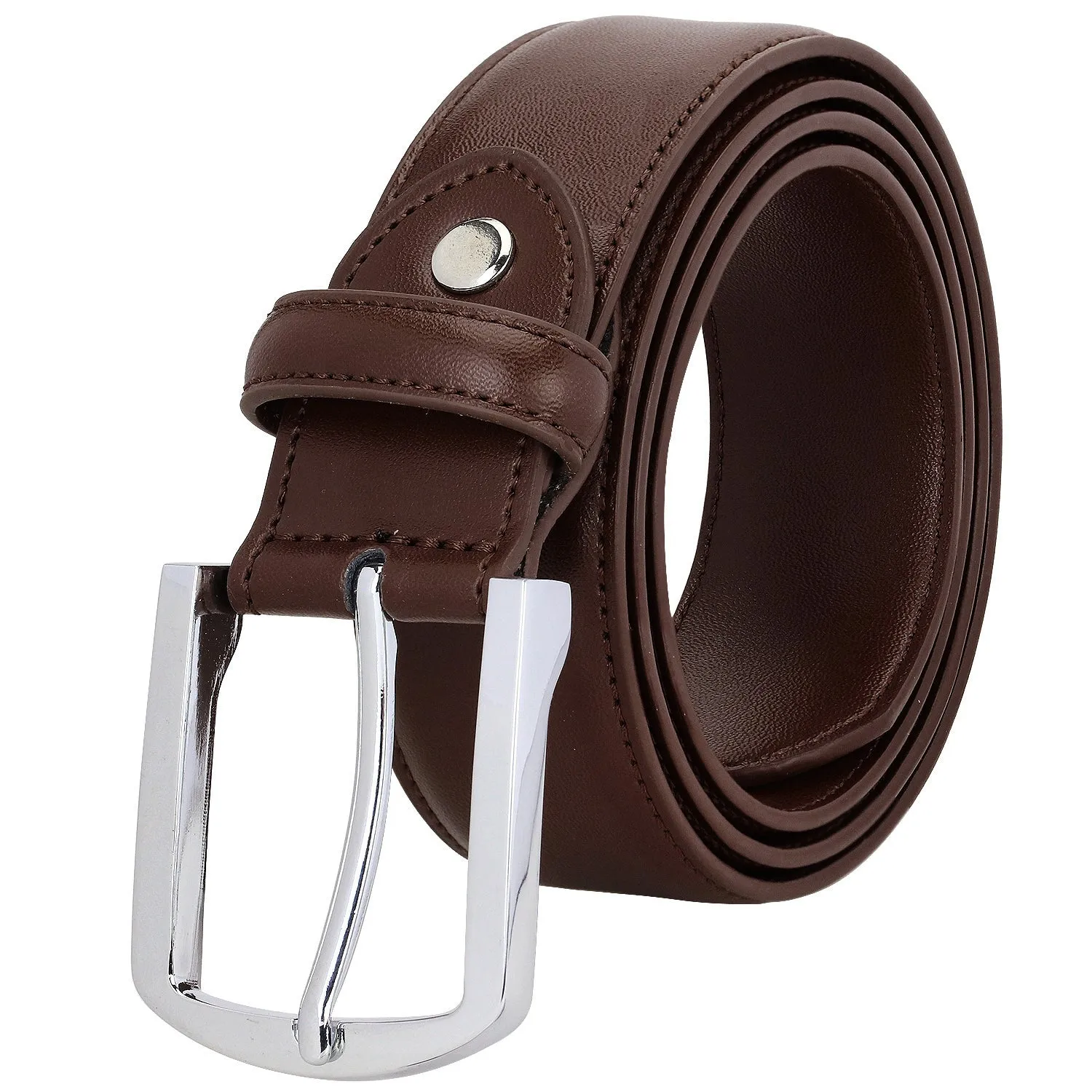 Falari Men Genuine Leather Casual Dress Belt With Single Prong Buckle 9028-Part 1