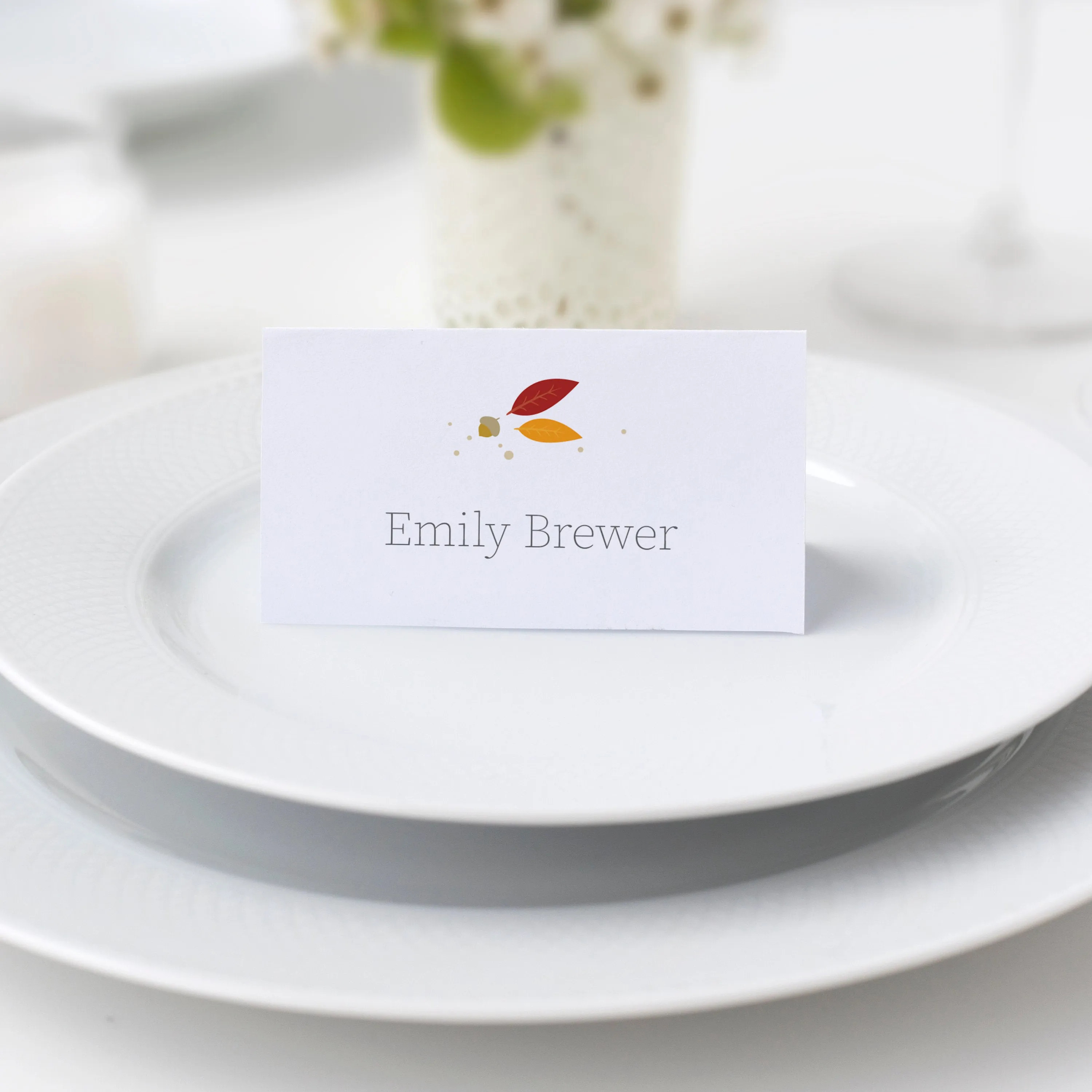 Friendsgiving Place Card Template Printable, Fall Dinner Name Card, Editable INSTANT DOWNLOAD - FL100