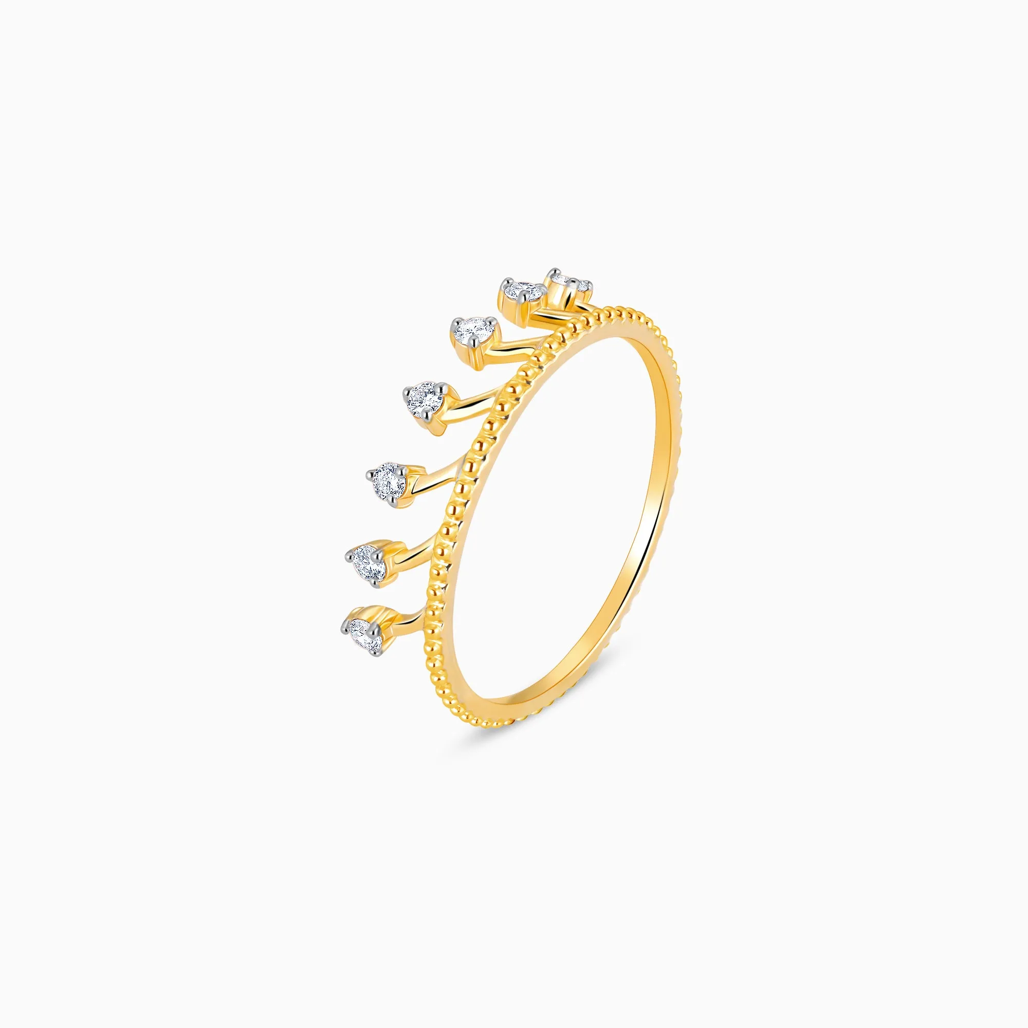 Gold Crown Diamond Ring